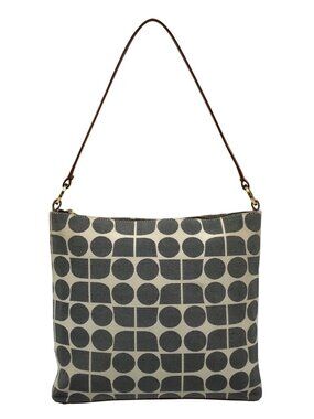 Kate Spade Gray Canvas Vintage Geometric Print Shoulder Bag